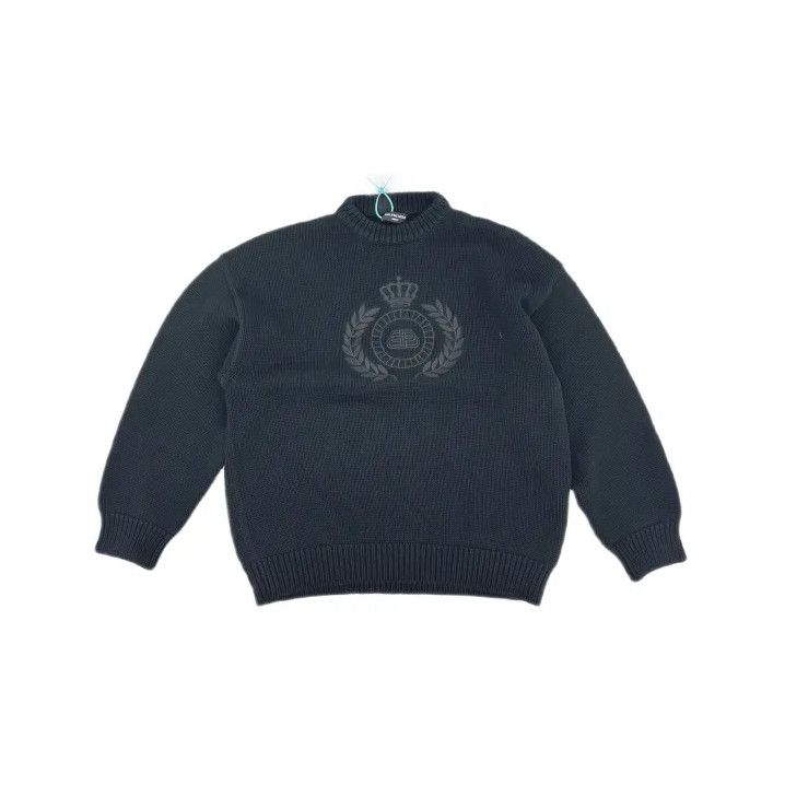 Balenciaga Balenciaga Black Logo Pullover Sweatshirt Size US M / EU 48-50 / 2 - 2 Thumbnail