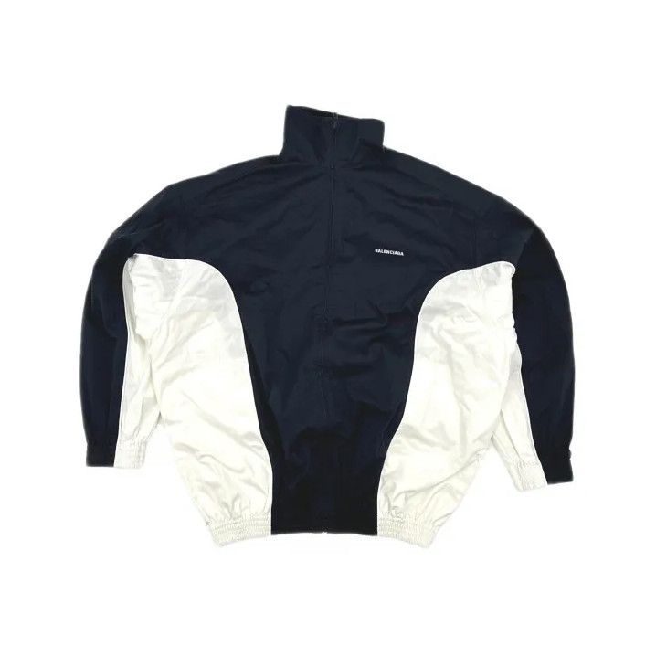 Balenciaga Balenciaga Zip-Up High Neck Jacket in Navy Size US M / EU 48-50 / 2 - 2 Thumbnail