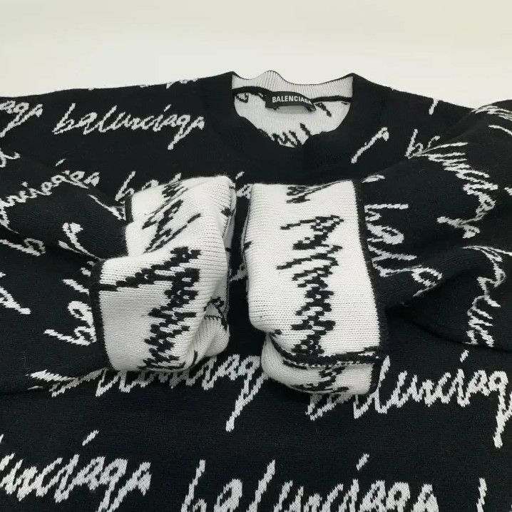 Balenciaga Balenciaga Logo Knit Pullover Sweater for Men Size US M / EU 48-50 / 2 - 7 Thumbnail