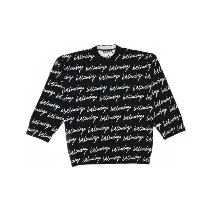 Balenciaga Balenciaga Logo Knit Pullover Sweater for Men Size US M / EU 48-50 / 2 - 2 Thumbnail