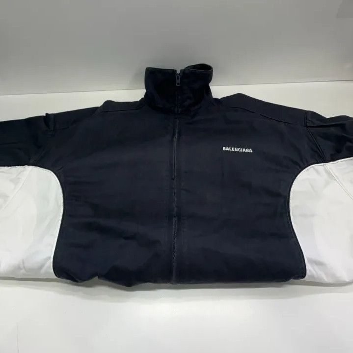 Balenciaga Balenciaga Zip-Up High Neck Jacket in Navy Blue Size US L / EU 52-54 / 3 - 7 Thumbnail