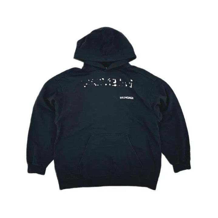 Balenciaga Balenciaga Black Logo Print Pullover Hoodie Size US M / EU 48-50 / 2 - 2 Thumbnail