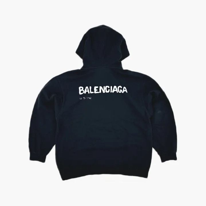 Balenciaga Balenciaga Black Logo Print Pullover Hoodie Size US M / EU 48-50 / 2 - 3 Thumbnail
