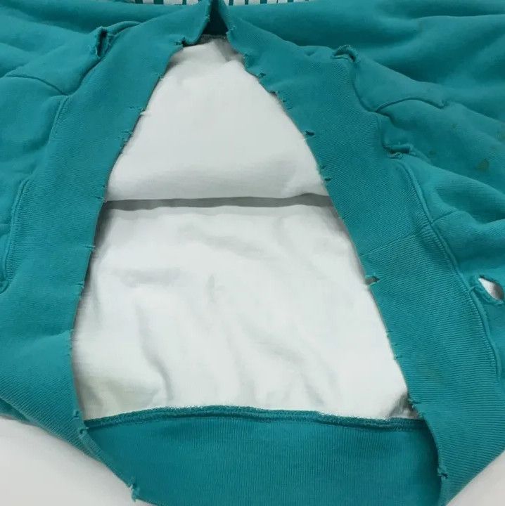 Balenciaga Balenciaga Distressed Hoodie in Sky Blue Size US M / EU 48-50 / 2 - 10 Thumbnail