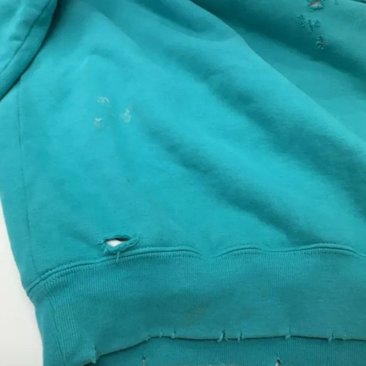 Balenciaga Balenciaga Distressed Hoodie in Sky Blue Size US M / EU 48-50 / 2 - 14 Thumbnail