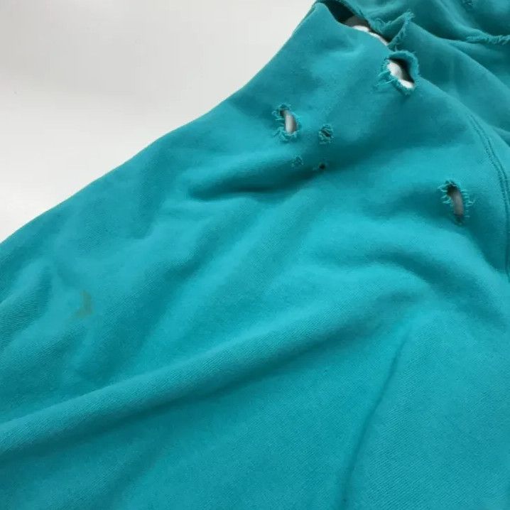 Balenciaga Balenciaga Distressed Hoodie in Sky Blue Size US M / EU 48-50 / 2 - 11 Thumbnail