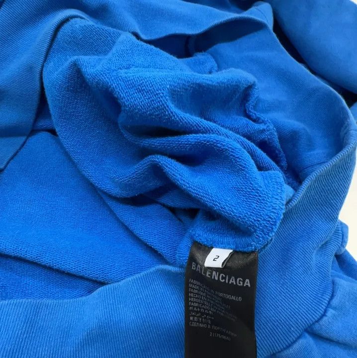Balenciaga Balenciaga FW23 Blue Logo Hoodie for Men Size US M / EU 48-50 / 2 - 4 Thumbnail