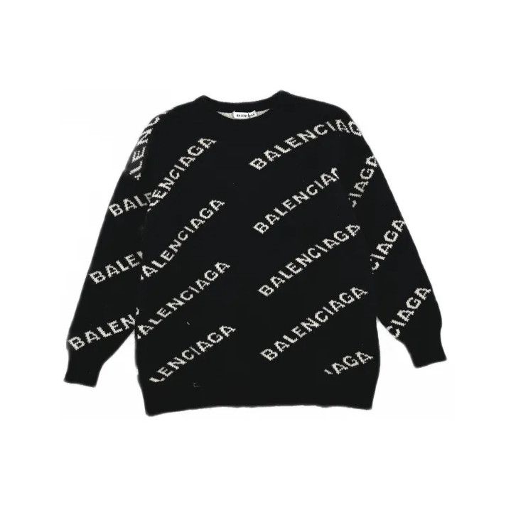 Balenciaga Balenciaga All Over Logo Knit Sweater Size US XS / EU 42 / 0 - 2 Thumbnail