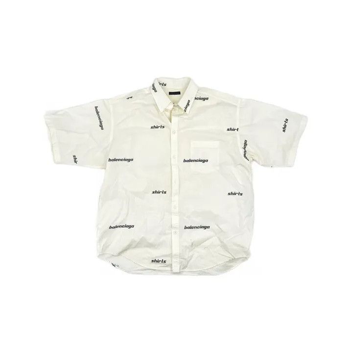 Balenciaga Balenciaga SS23 Logo Print Short Sleeve Shirt Size US M / EU 48-50 / 2 - 2 Thumbnail