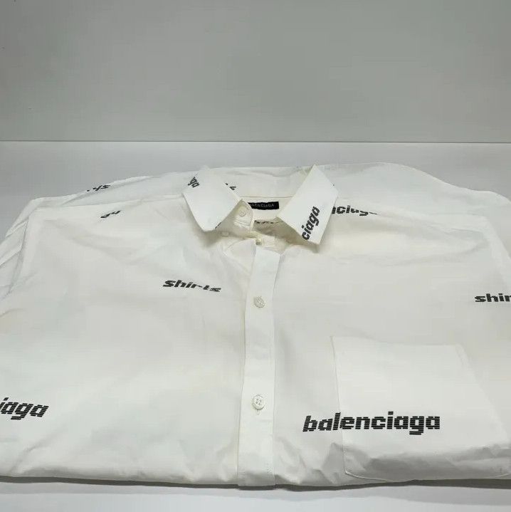 Balenciaga Balenciaga SS23 Logo Print Short Sleeve Shirt Size US M / EU 48-50 / 2 - 8 Thumbnail