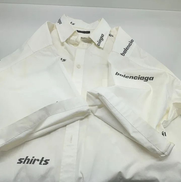Balenciaga Balenciaga SS23 Logo Print Short Sleeve Shirt Size US M / EU 48-50 / 2 - 14 Thumbnail