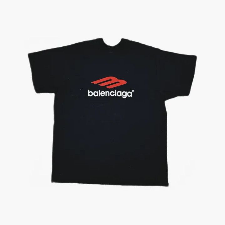 Balenciaga Balenciaga Logo Print Black Short Sleeve T-Shirt Size US M / EU 48-50 / 2 - 3 Thumbnail