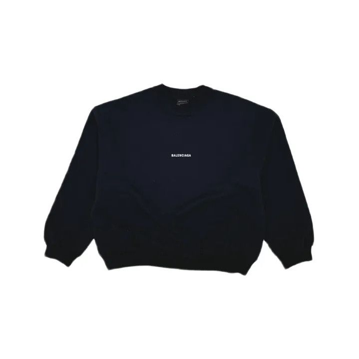 Balenciaga Balenciaga Black Embroidered Long Sleeve Sweatshirt Size US M / EU 48-50 / 2 - 2 Thumbnail