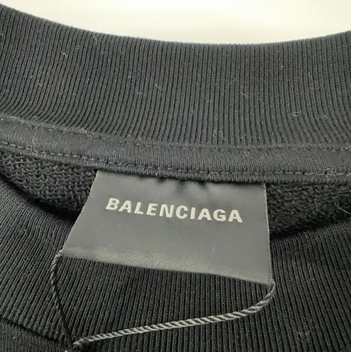 Balenciaga Balenciaga Black Embroidered Long Sleeve Sweatshirt Size US M / EU 48-50 / 2 - 7 Thumbnail