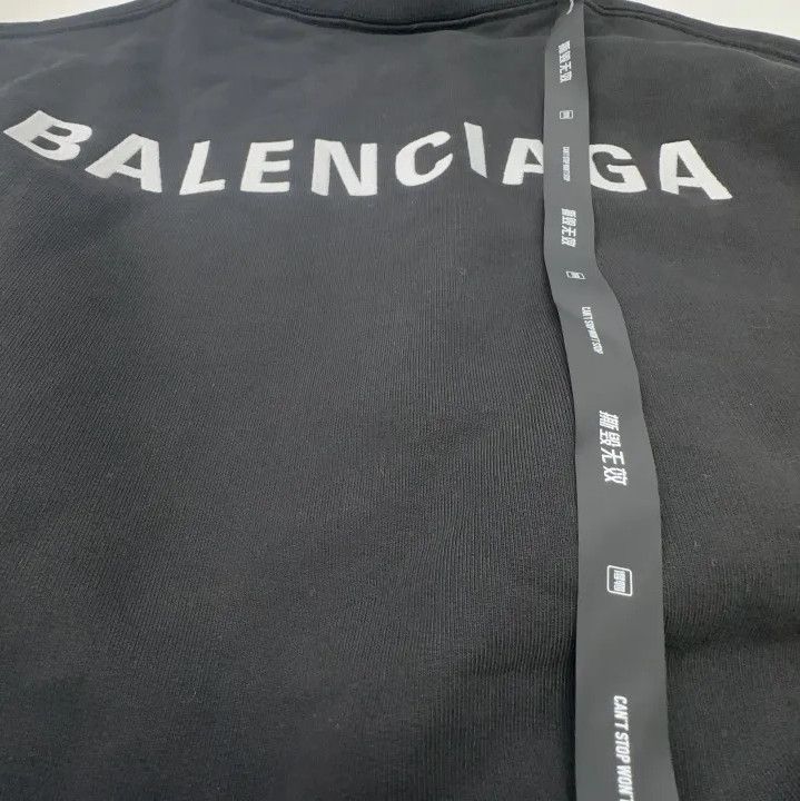 Balenciaga Balenciaga Black Logo Printed Long Sleeve Sweatshirt Size US M / EU 48-50 / 2 - 2 Thumbnail