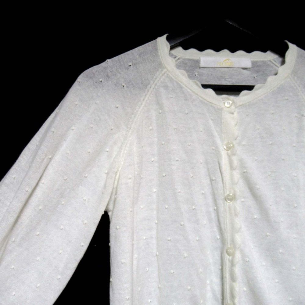Other Other PINK HOUSE Scallop Dot Knit Cardigan Cotton Tops DUTY FREE for USA Size ONE SIZE - 3 Thumbnail