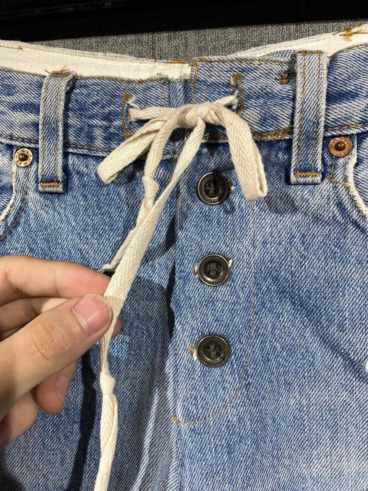 Greg Lauren greg lauren blue denim shorts for women Size 22" - 3 Thumbnail
