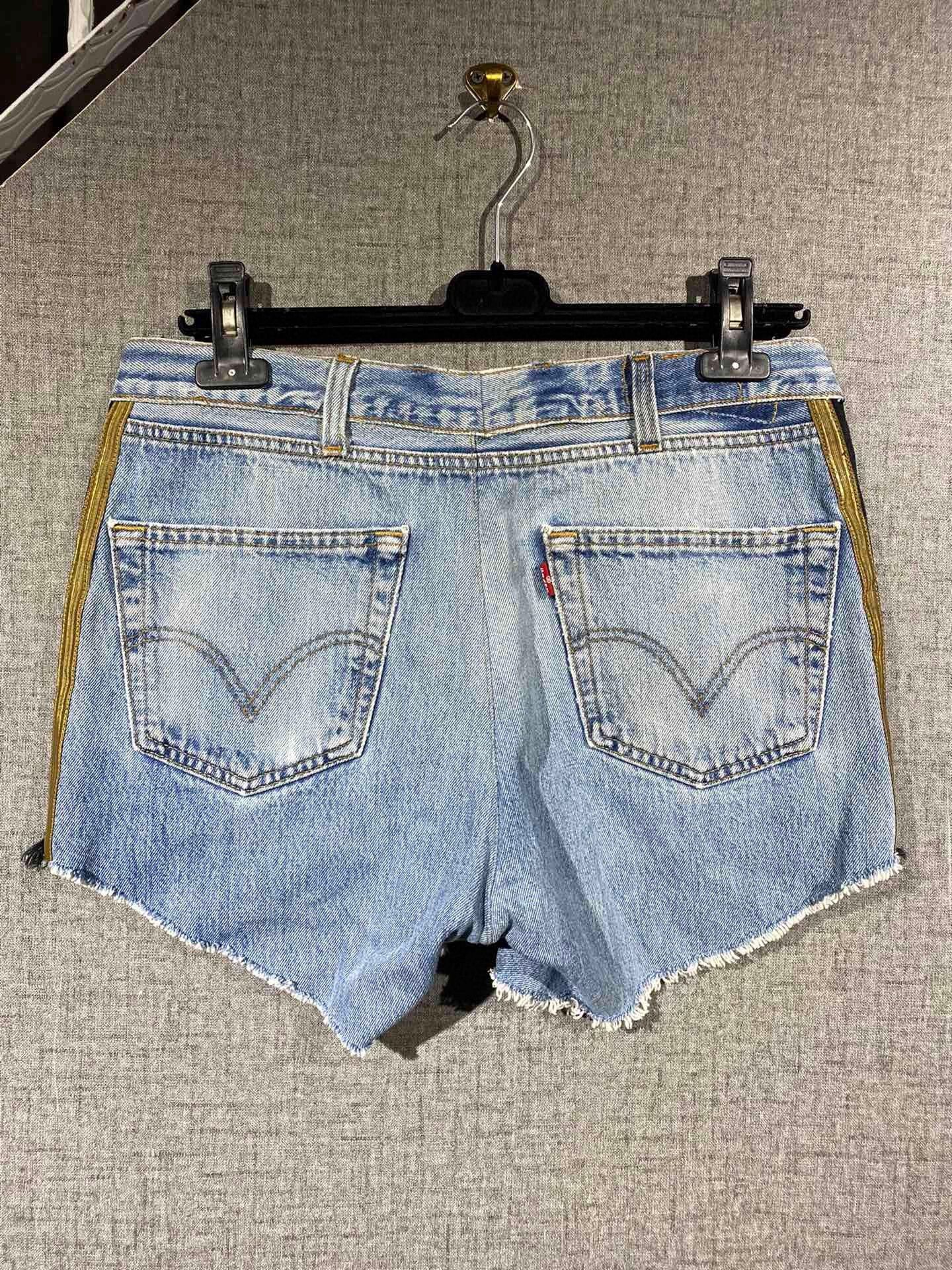 Greg Lauren greg lauren blue denim shorts for women Size 22" - 2 Thumbnail
