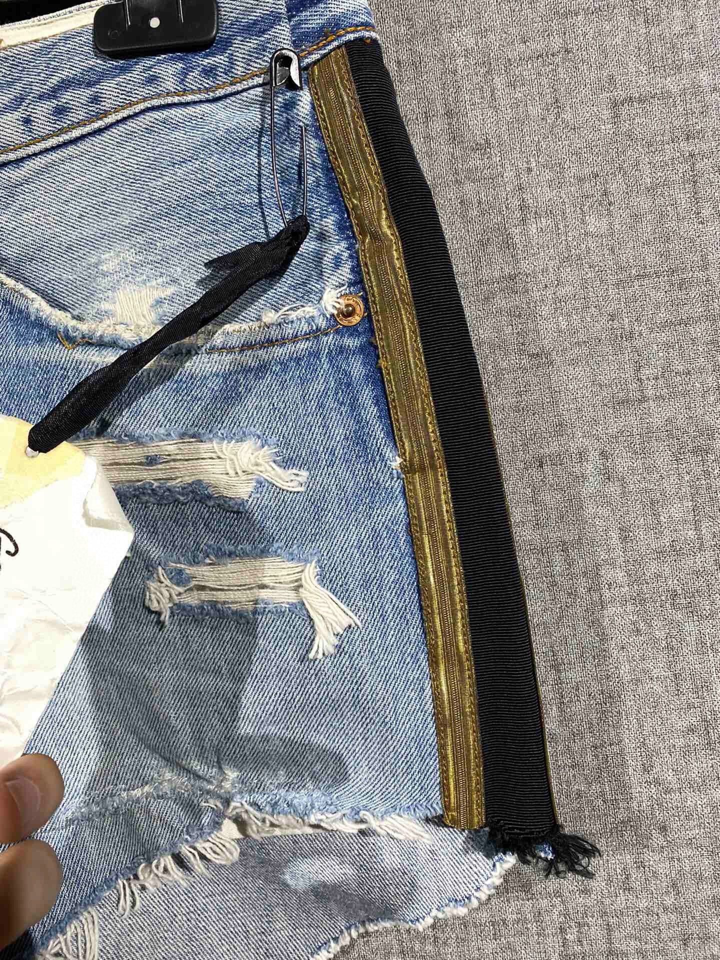 Greg Lauren greg lauren blue denim shorts for women Size 22" - 4 Thumbnail