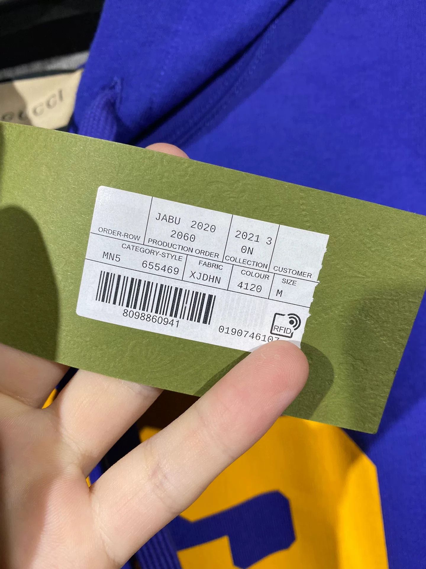 Gucci gucci men's hooded sweatshirt blue and yellow Size US M / EU 48-50 / 2 - 5 Thumbnail