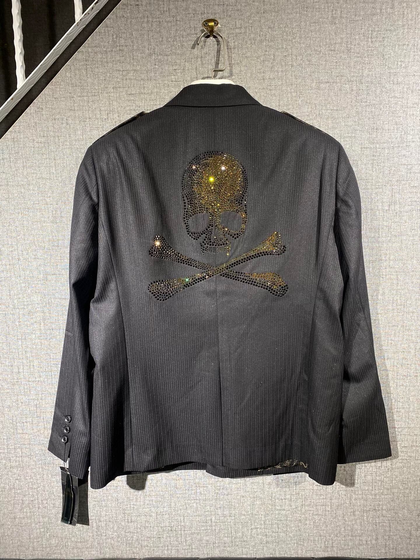 Roen black men's designer blazer with embellishments Size US L / EU 52-54 / 3 - 2 Thumbnail