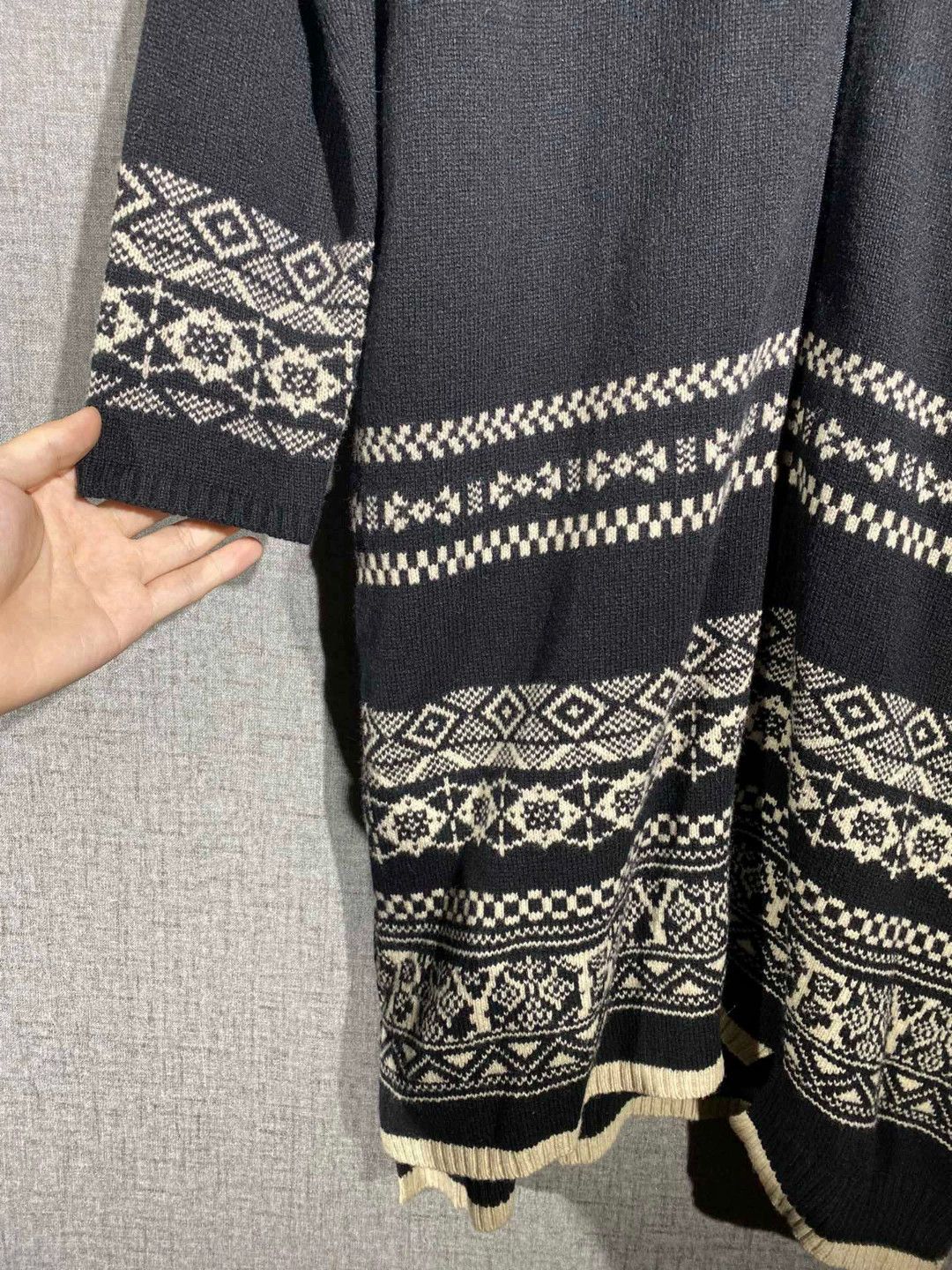 Yashi Yamamuri men's long knitted coat with patterns Size US XXL / EU 58 / 5 - 3 Thumbnail