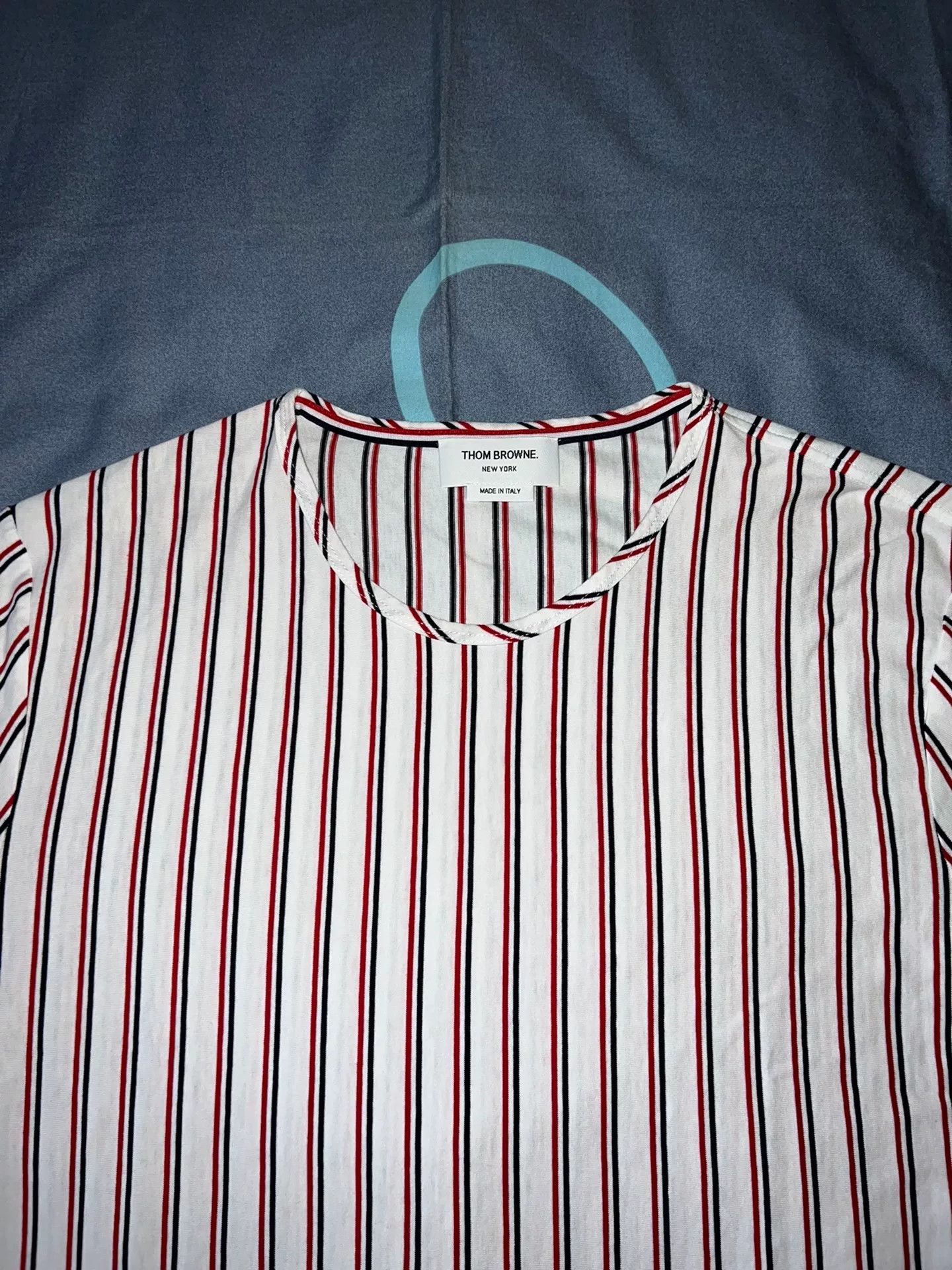 Thom Browne thom browne striped logo short sleeve t-shirt Size US M / EU 48-50 / 2 - 2 Thumbnail