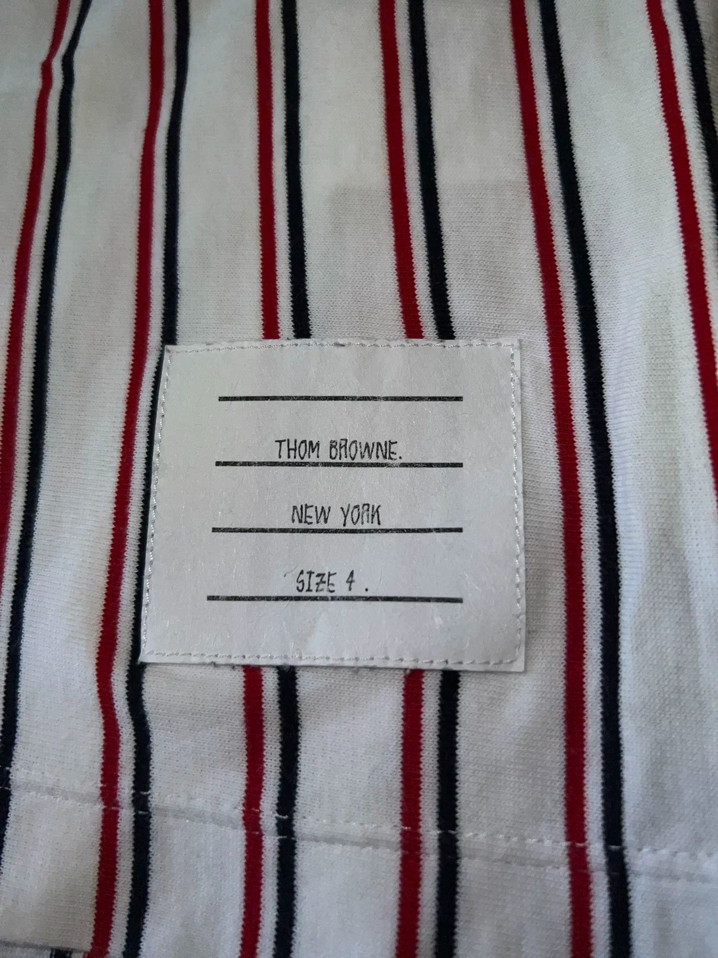 Thom Browne thom browne striped logo short sleeve t-shirt Size US M / EU 48-50 / 2 - 5 Thumbnail