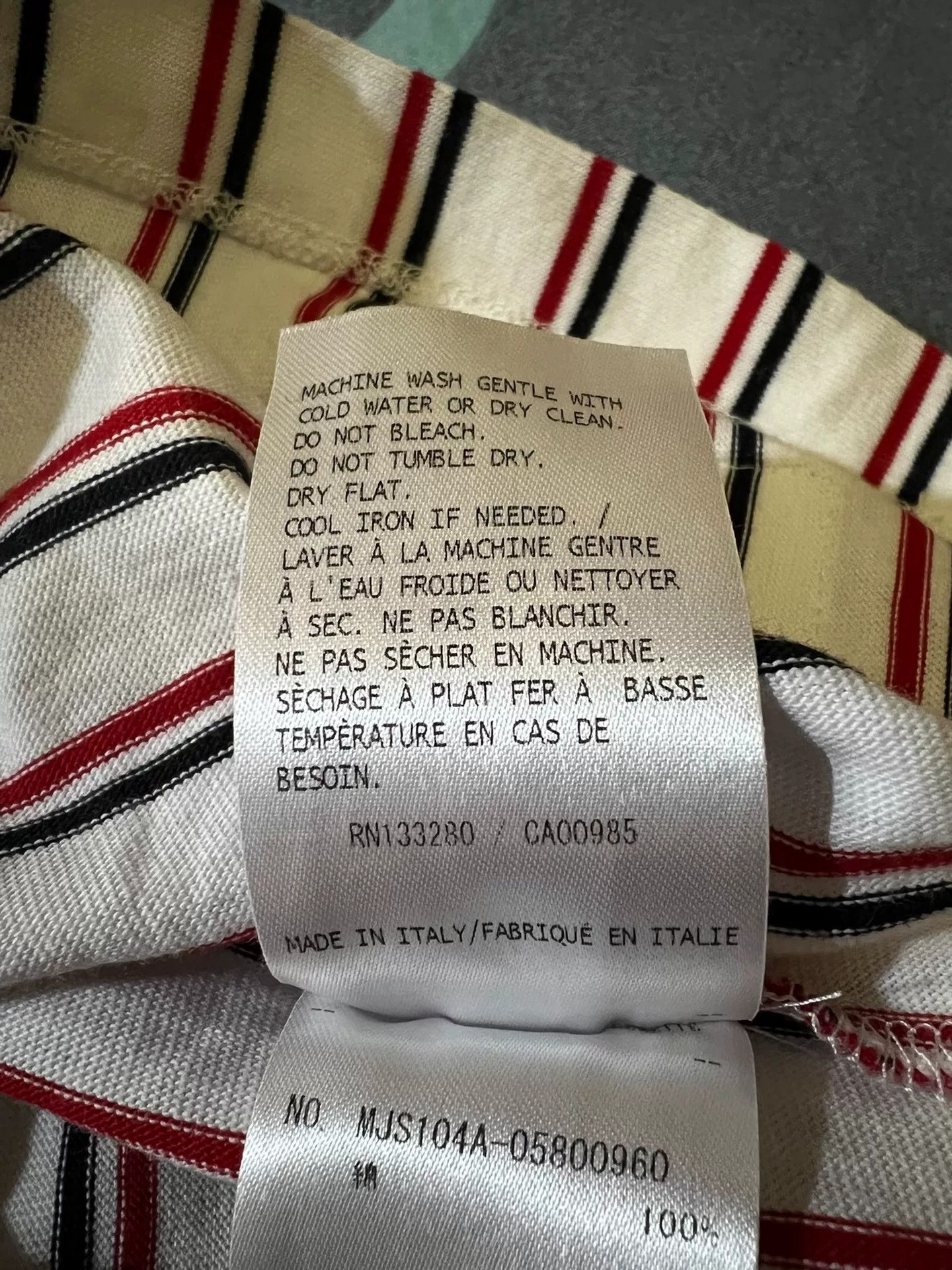 Thom Browne thom browne striped logo short sleeve t-shirt Size US M / EU 48-50 / 2 - 8 Thumbnail