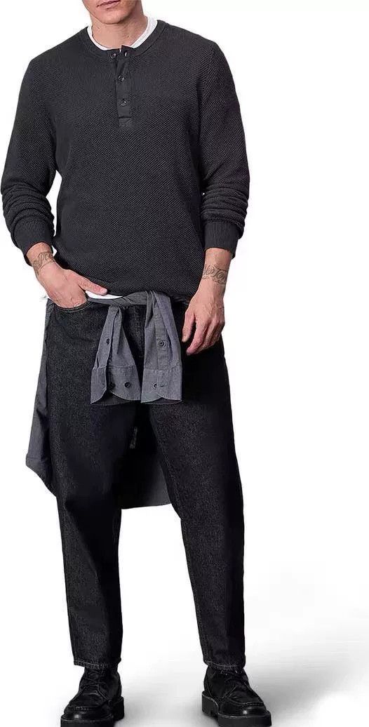 Rag & Bone classic henley waffle knit pullover sweater Size US XL / EU 56 / 4 - 8 Thumbnail