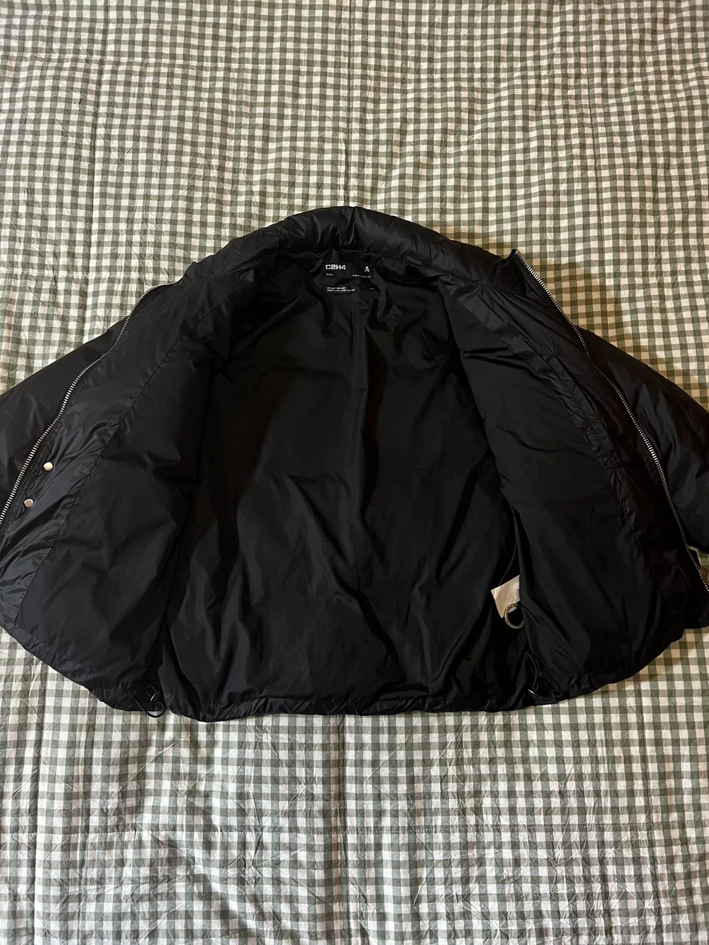 C2H4 oversized black metallic skeleton puffer jacket Size US S / EU 44-46 / 1 - 6 Thumbnail