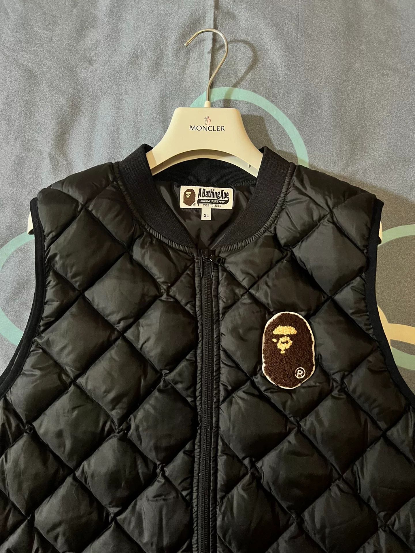 Bape bape black fleece gorilla head down vest Size US XL / EU 56 / 4 - 2 Thumbnail