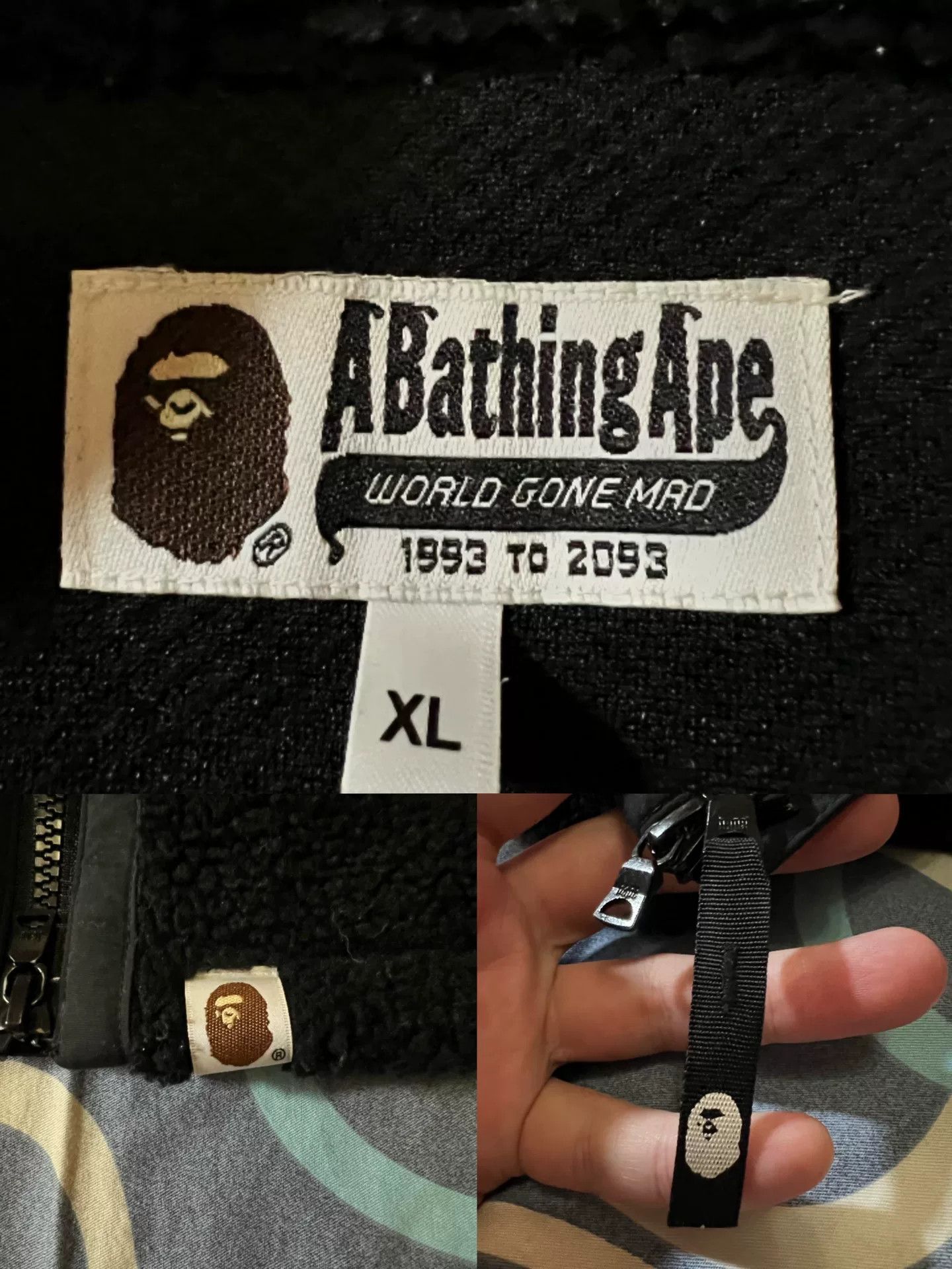 Bape black thick teddy bear fleece zip jacket Size US XL / EU 56 / 4 - 6 Thumbnail