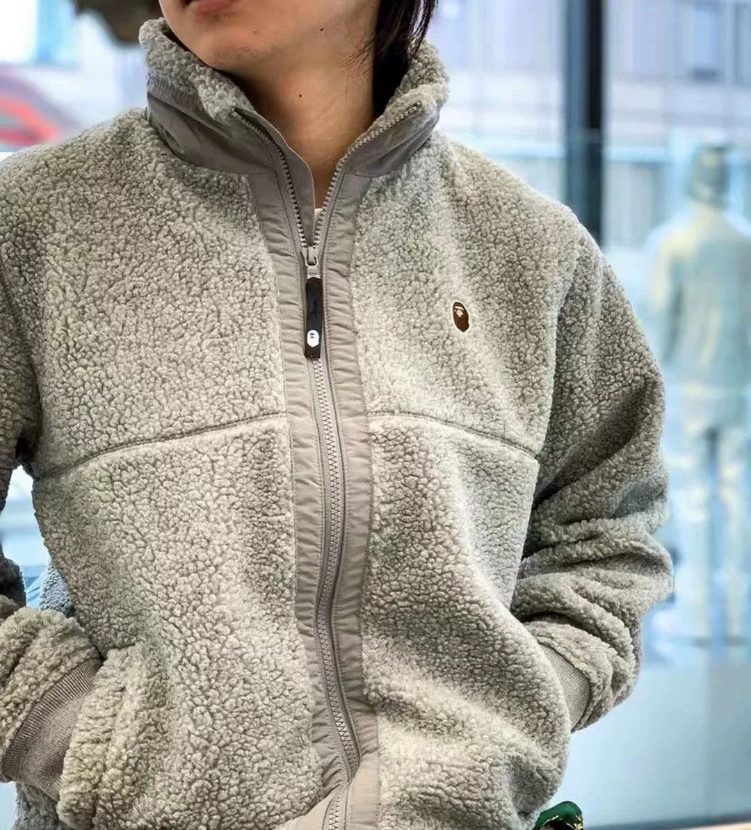 Bape black thick teddy bear fleece zip jacket Size US XL / EU 56 / 4 - 9 Thumbnail