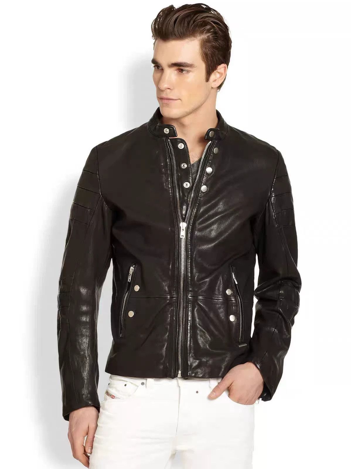 Diesel diesel l-ayme studded lambskin leather jacket Size US L / EU 52-54 / 3 - 8 Thumbnail