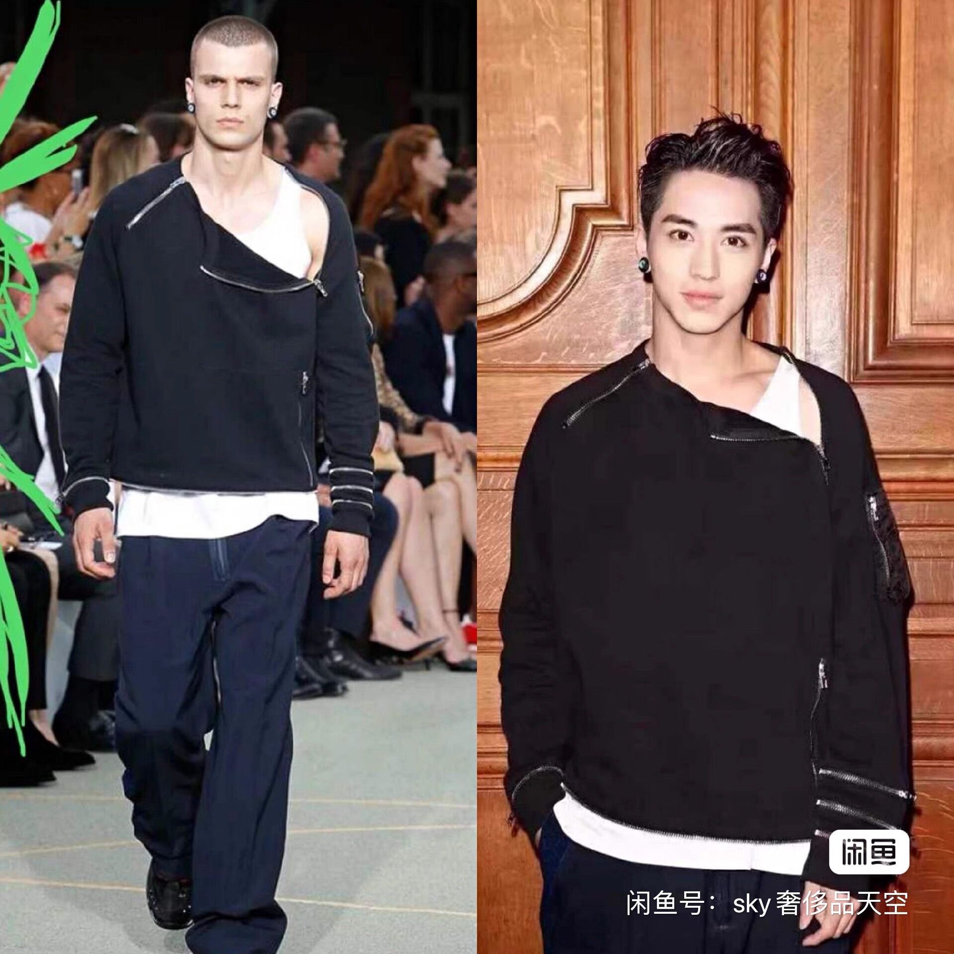 Givenchy givenchy oversized black sweatshirt with zippers Size US M / EU 48-50 / 2 - 8 Thumbnail