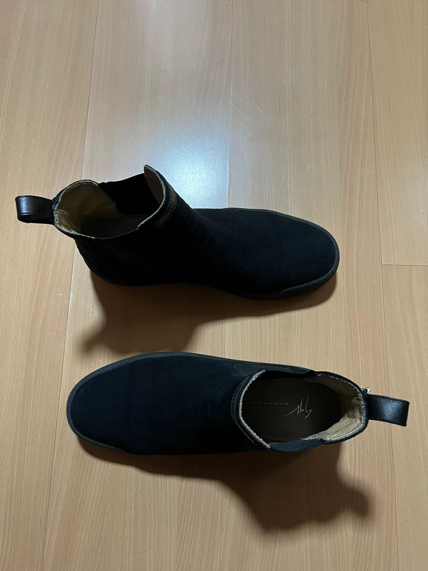 Giuseppe Zanotti black suede zipper Chelsea ankle boots Size US 10 / EU 43 - 2 Thumbnail