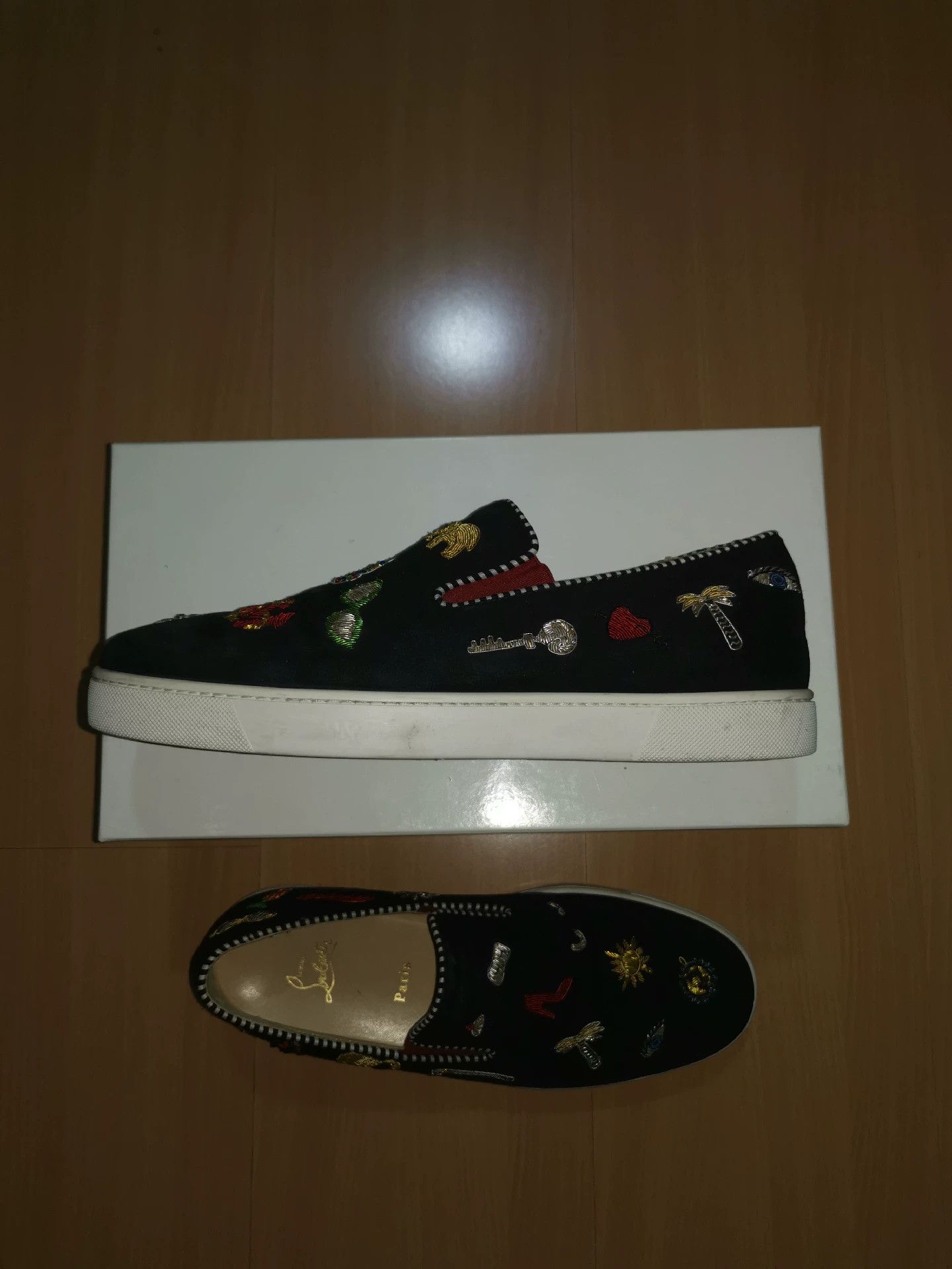 Christian Louboutin christian louboutin men's slip-on shoes with embroidery Size US 10 / EU 43 - 4 Thumbnail