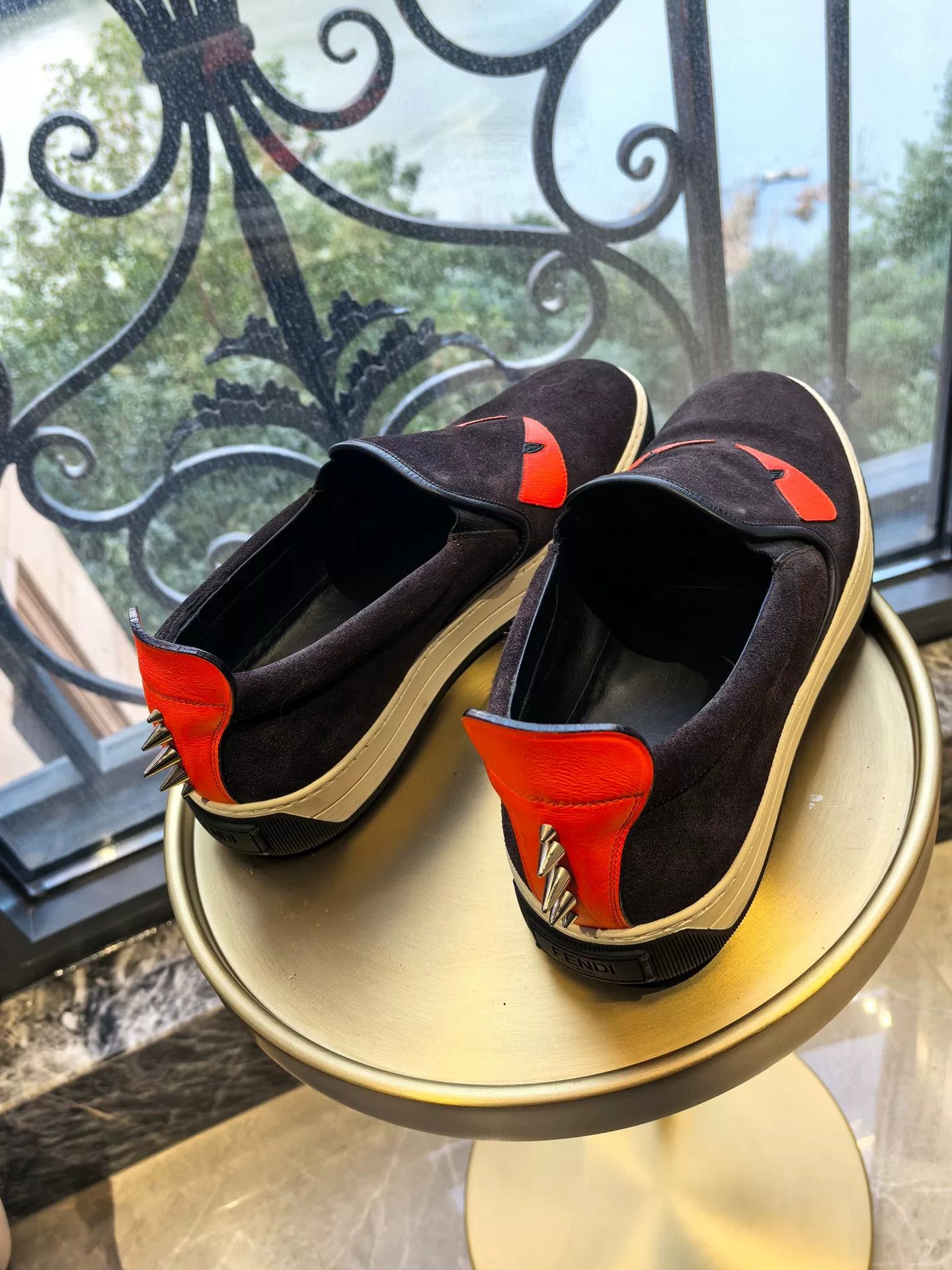 Fendi fendi black red slip-on casual shoes Size US 9 / EU 42 - 4 Thumbnail