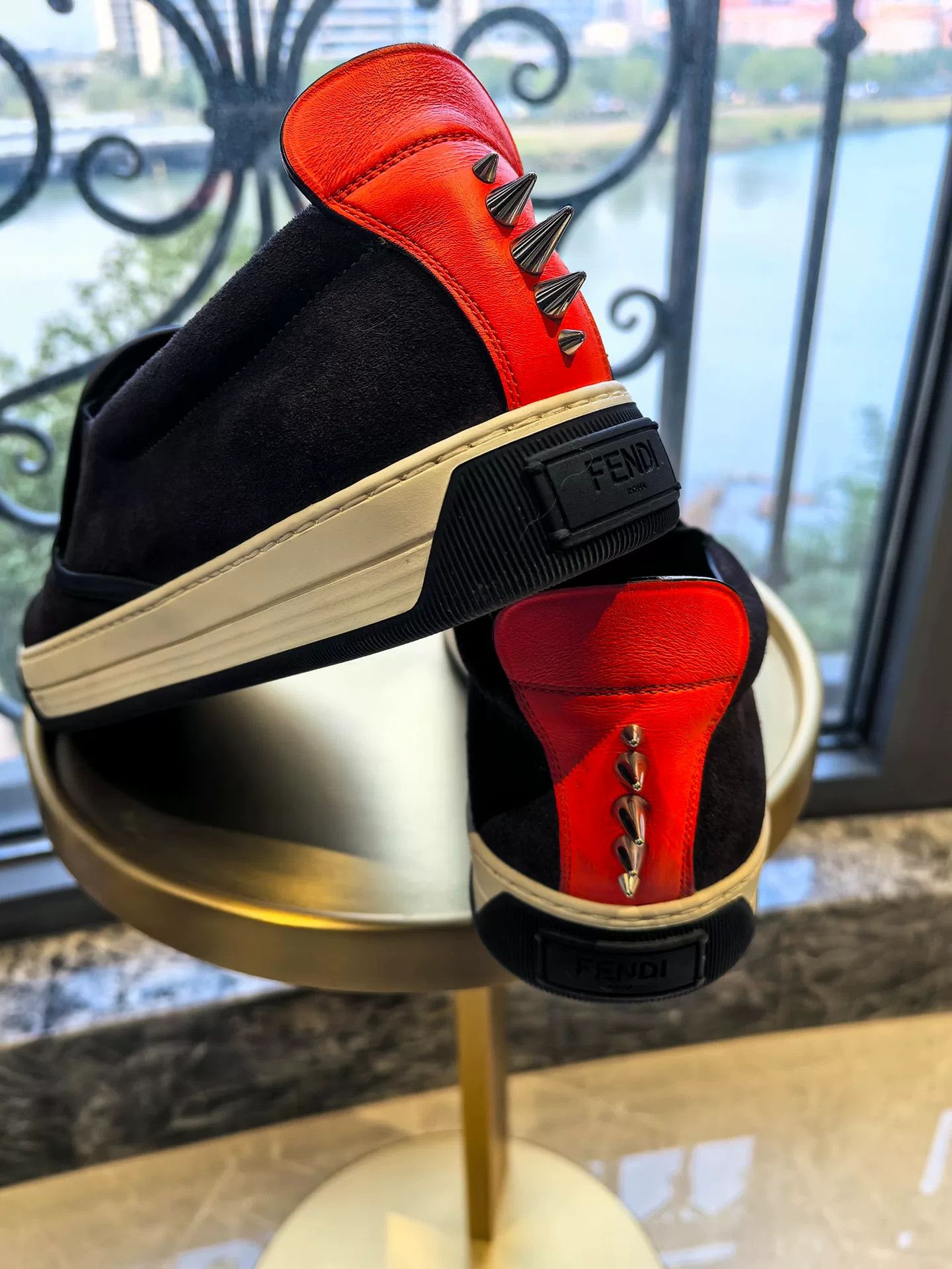 Fendi fendi black red slip-on casual shoes Size US 9 / EU 42 - 3 Thumbnail