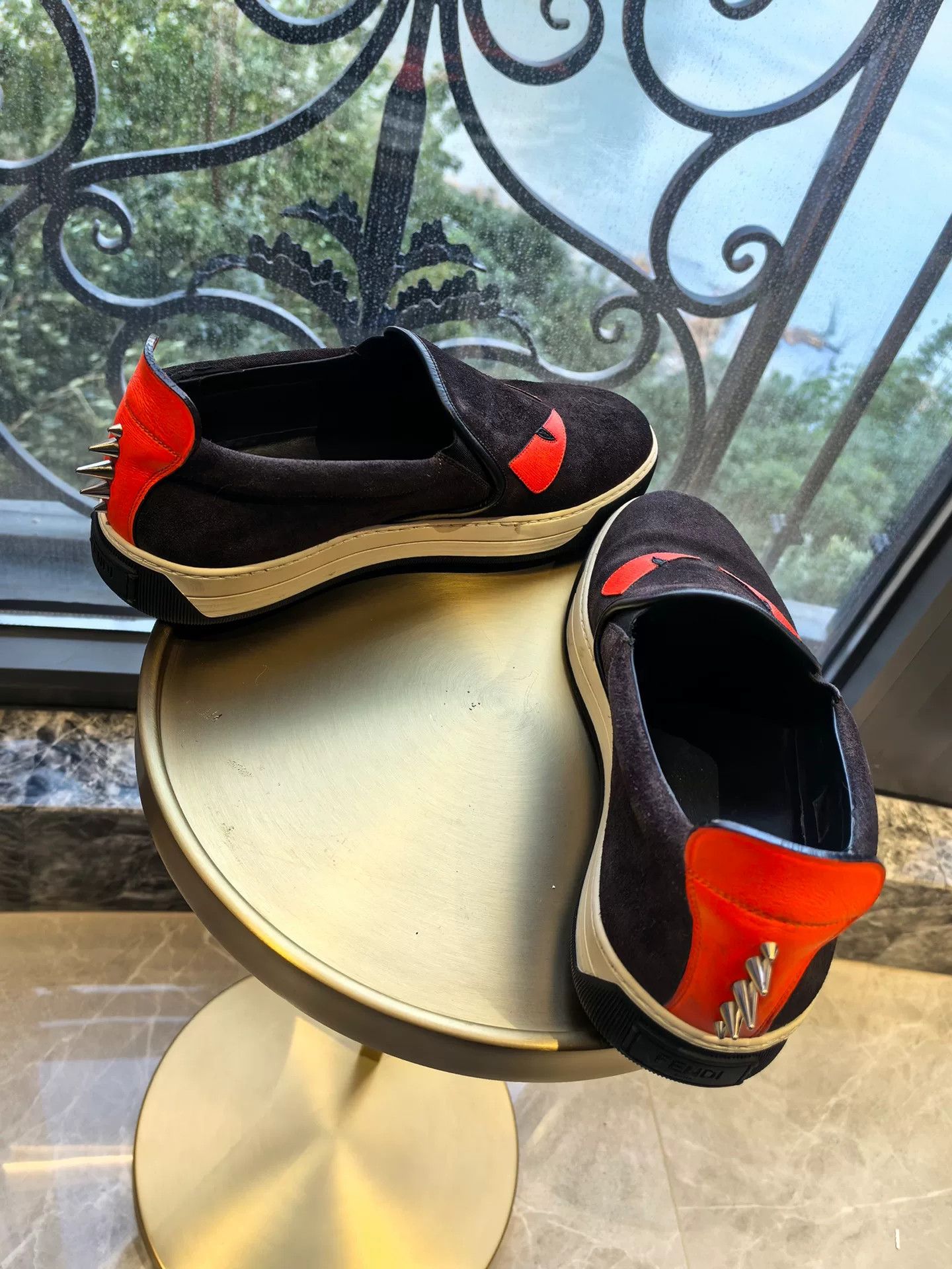 Fendi fendi black red slip-on casual shoes Size US 9 / EU 42 - 5 Thumbnail