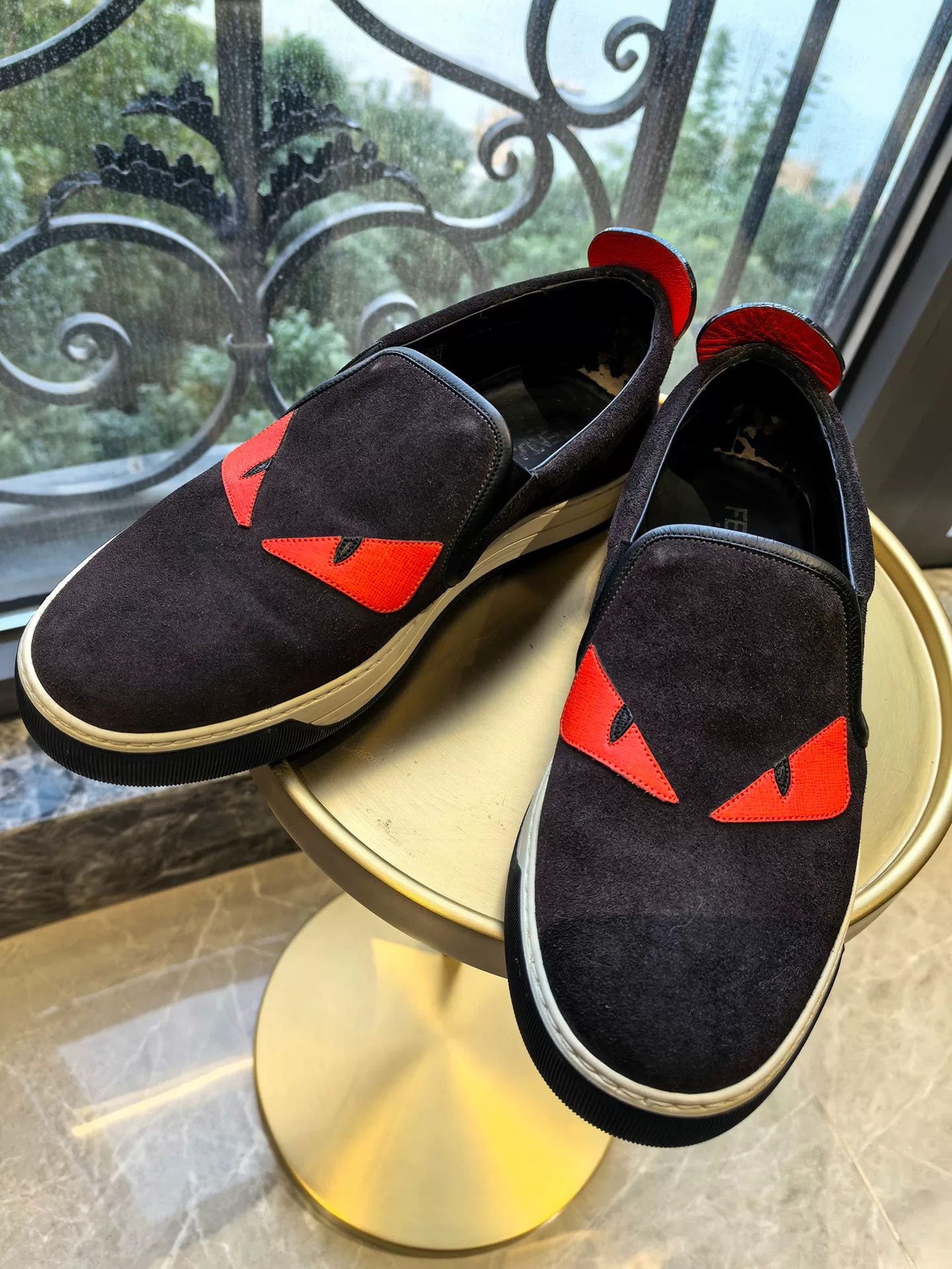 Fendi fendi black red slip-on casual shoes Size US 9 / EU 42 - 2 Thumbnail