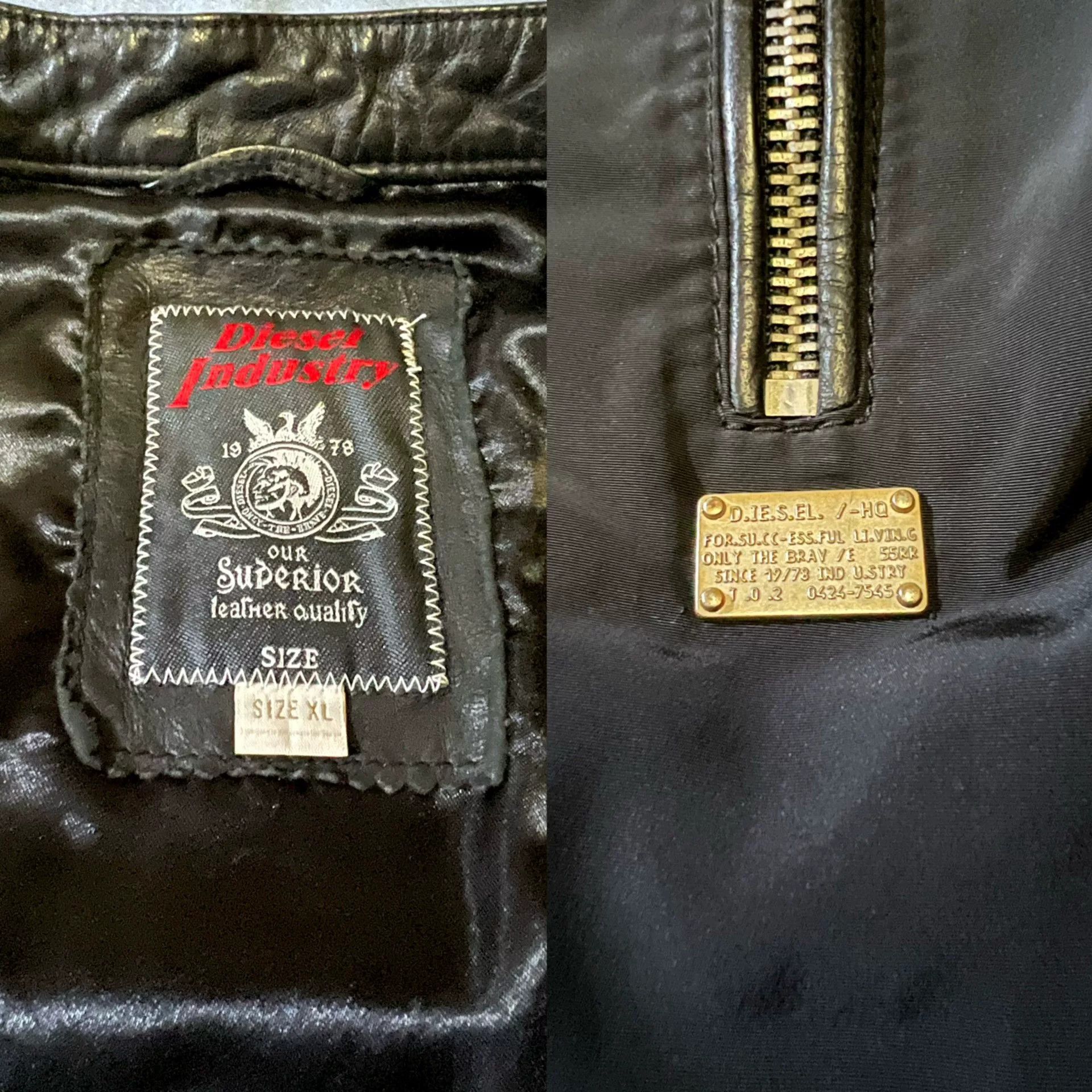 Diesel classic diesel leather patch zip jacket Size US XL / EU 56 / 4 - 8 Thumbnail