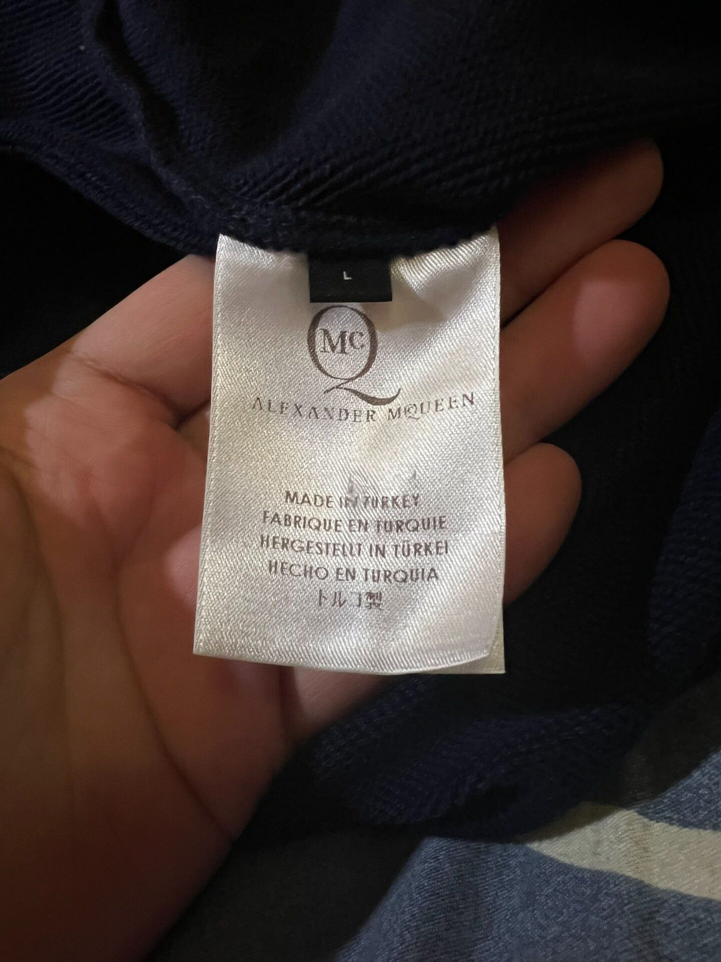 Alexander McQueen mcqueen metallic swallow sweatshirt in navy blue Size L / US 10 / IT 46 - 5 Thumbnail