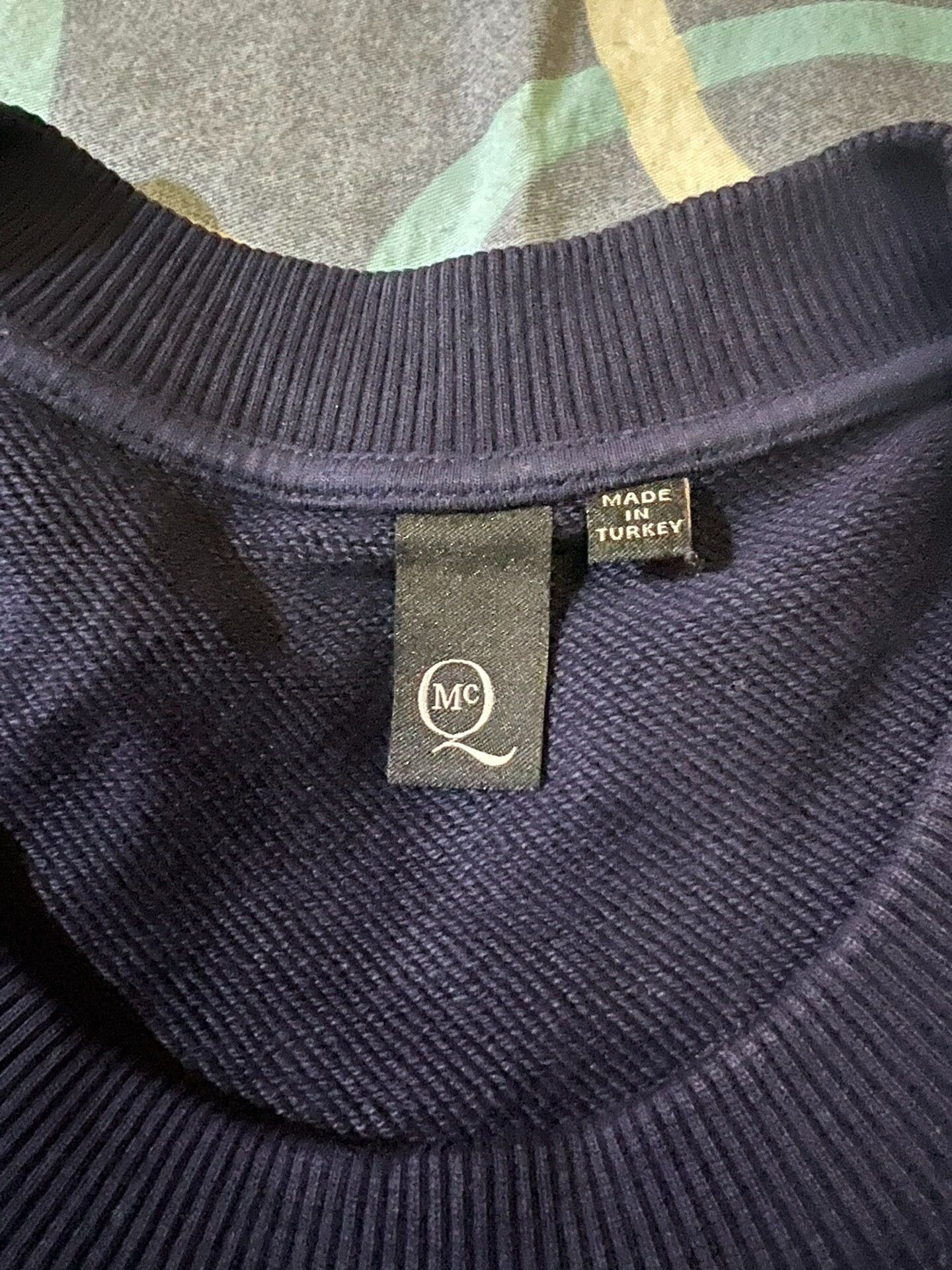 Alexander McQueen mcqueen metallic swallow sweatshirt in navy blue Size L / US 10 / IT 46 - 3 Thumbnail