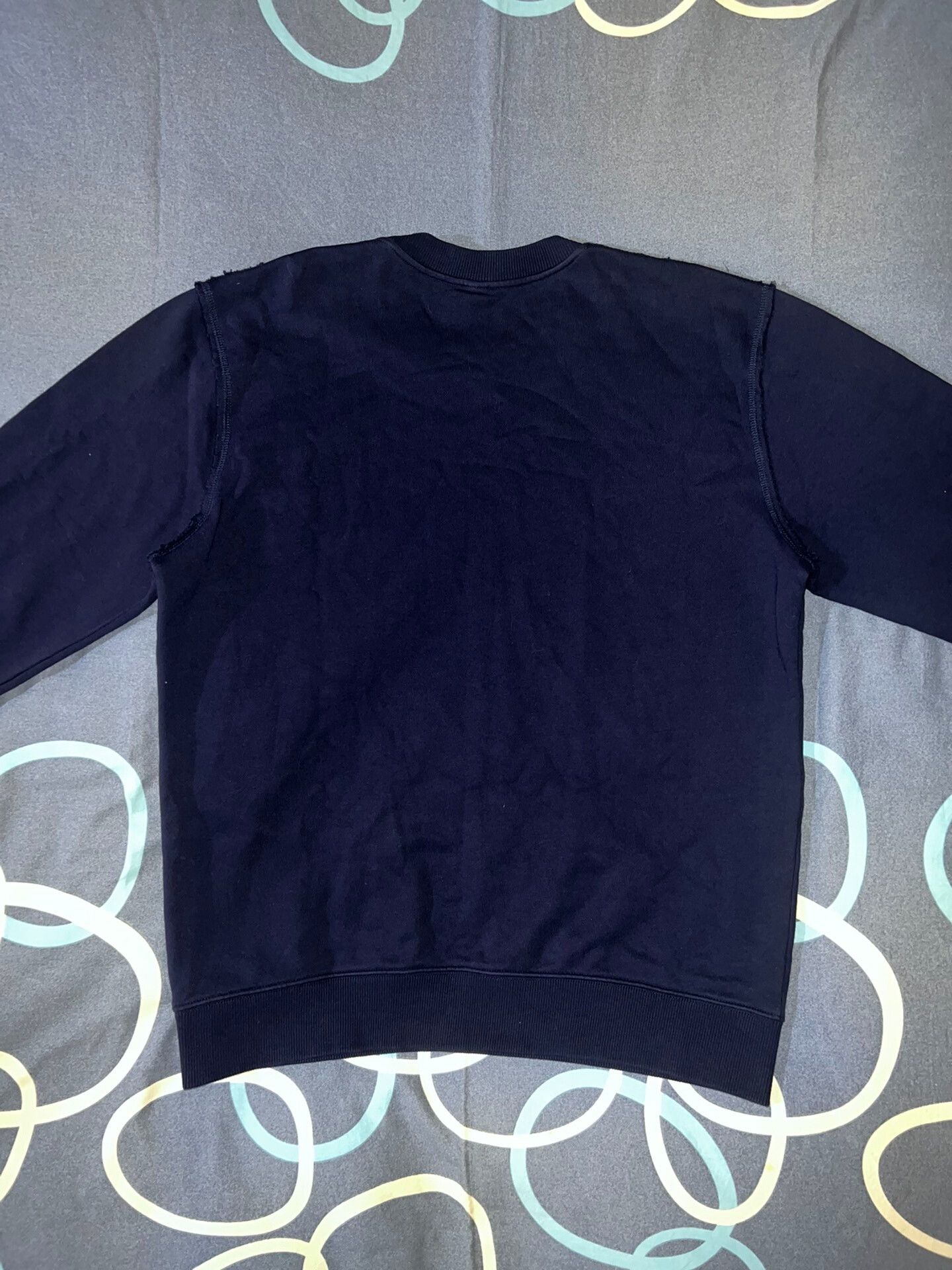 Alexander McQueen mcqueen metallic swallow sweatshirt in navy blue Size L / US 10 / IT 46 - 4 Thumbnail