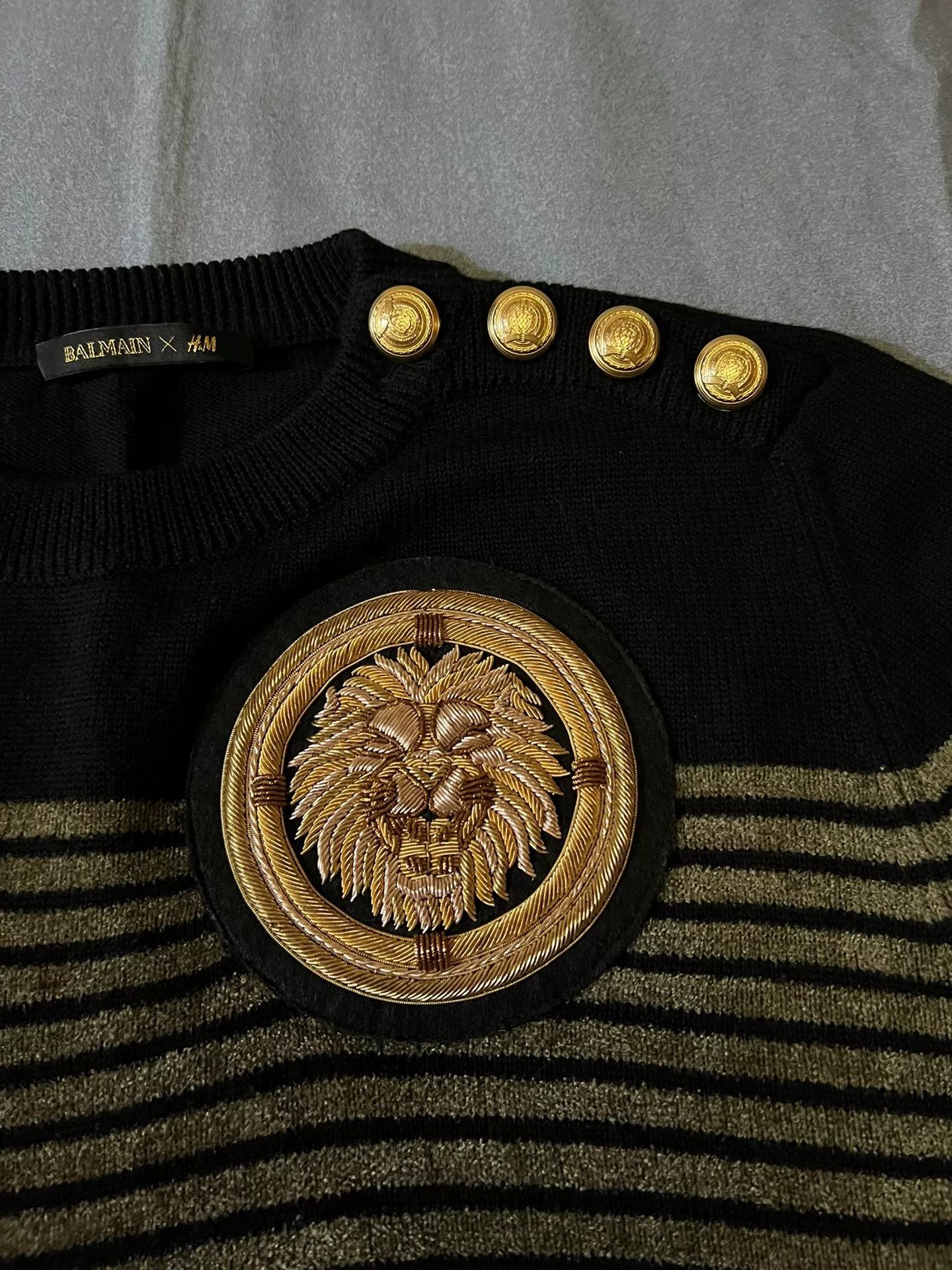 Balmain balmain x hm lion embroidered knit sweater Size L / US 10 / IT 46 - 3 Thumbnail