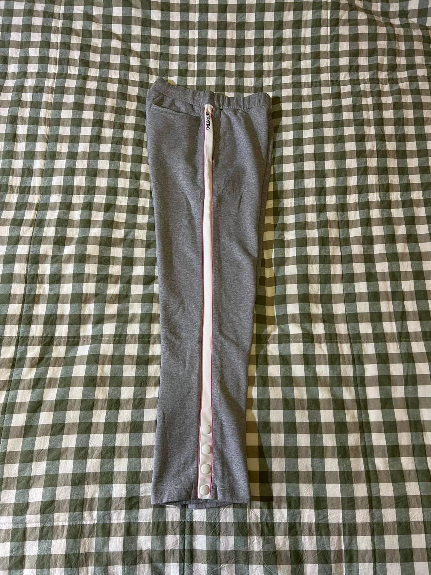 Valentino valentino gray pink stripe casual pants Size 23" - 2 Thumbnail