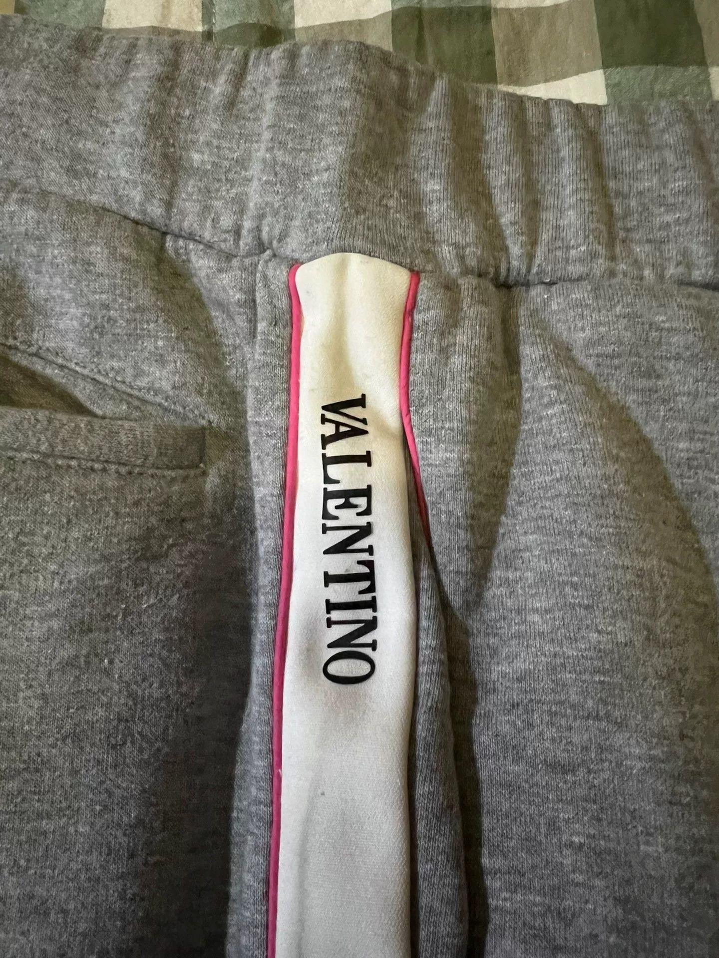 Valentino valentino gray pink stripe casual pants Size 23" - 3 Thumbnail