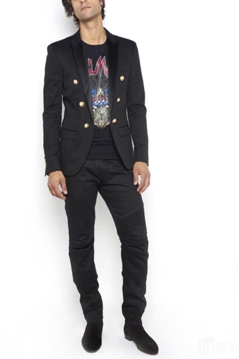 Balmain classic black double-breasted blazer with gold buttons Size US XXL / EU 58 / 5 - 8 Thumbnail
